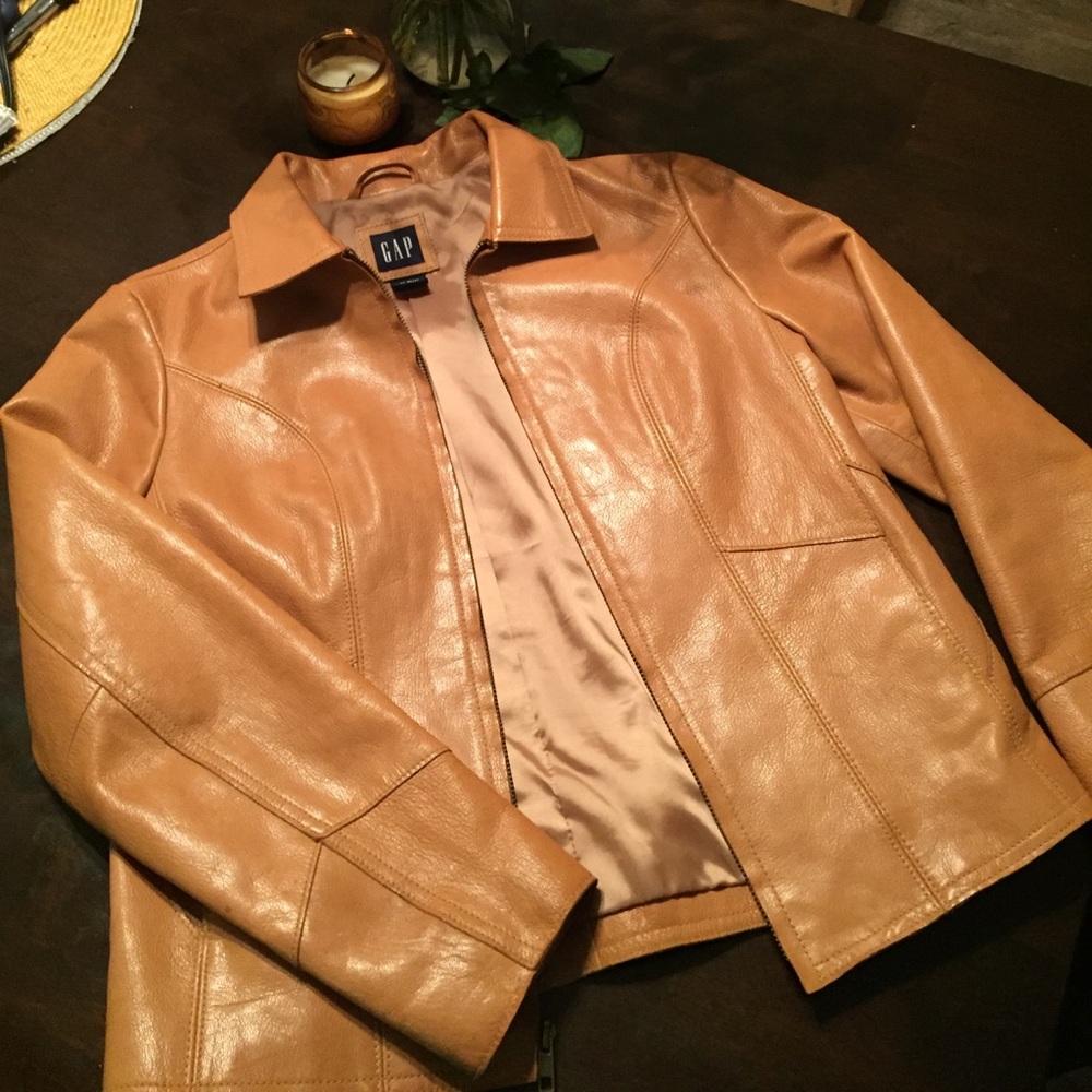 Gap Tan Leather Jacket
